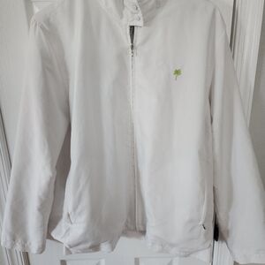 Lilly Pulitzer White Ladies  Jacket with Green Logo